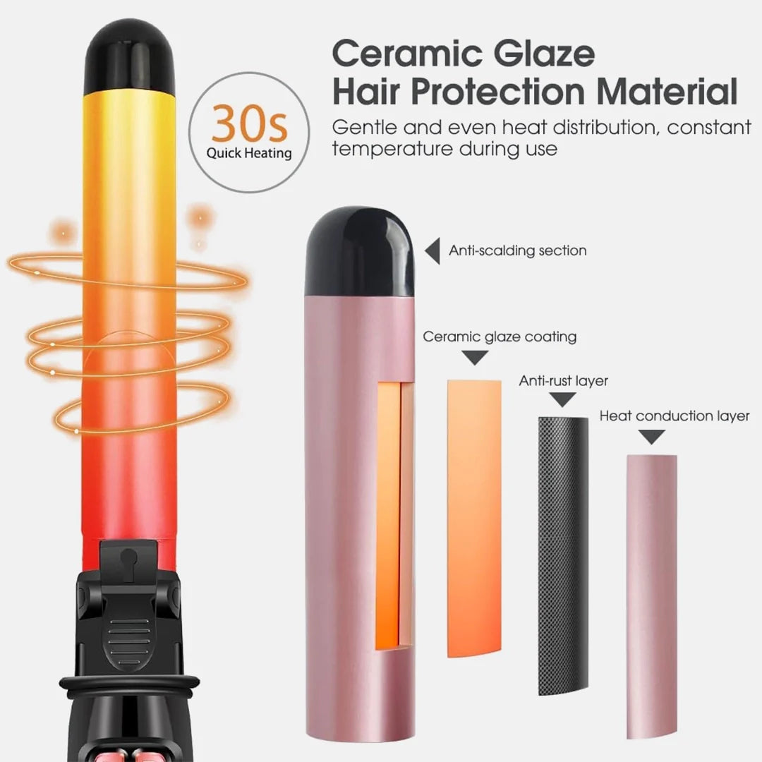 Automatic Rotating Curling Iron – Dual Direction & LED Display
