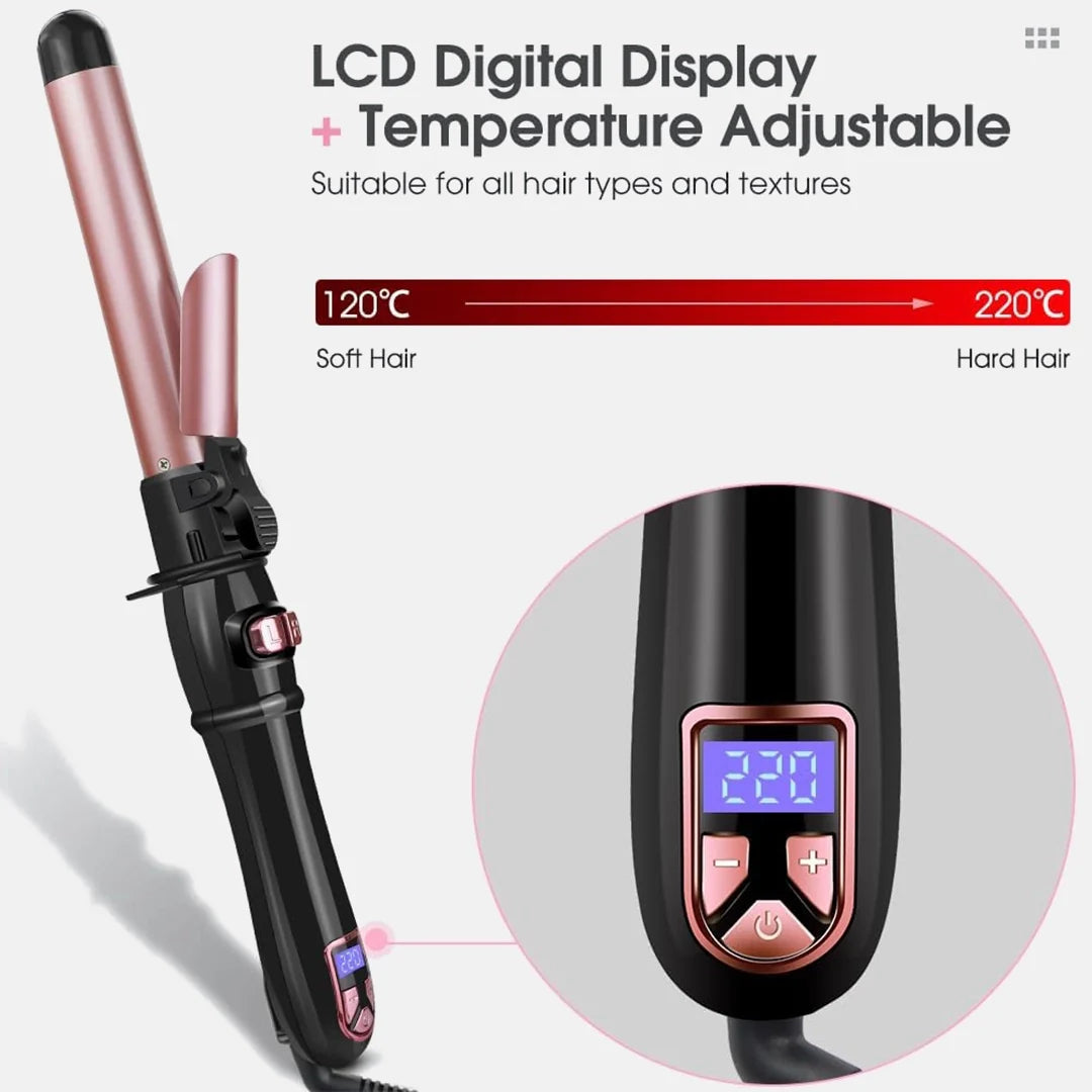 Automatic Rotating Curling Iron – Dual Direction & LED Display