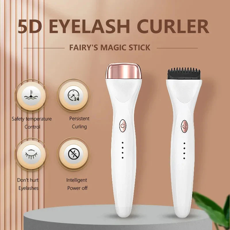 5D Heated Electric Eyelash Curler – 3 Temperature Modes, Long-Lasting Curl