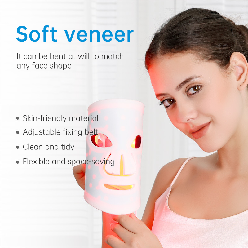 LED Light Therapy Mask for Full-Face & Neck Rejuvenation with 7-Color Skincare