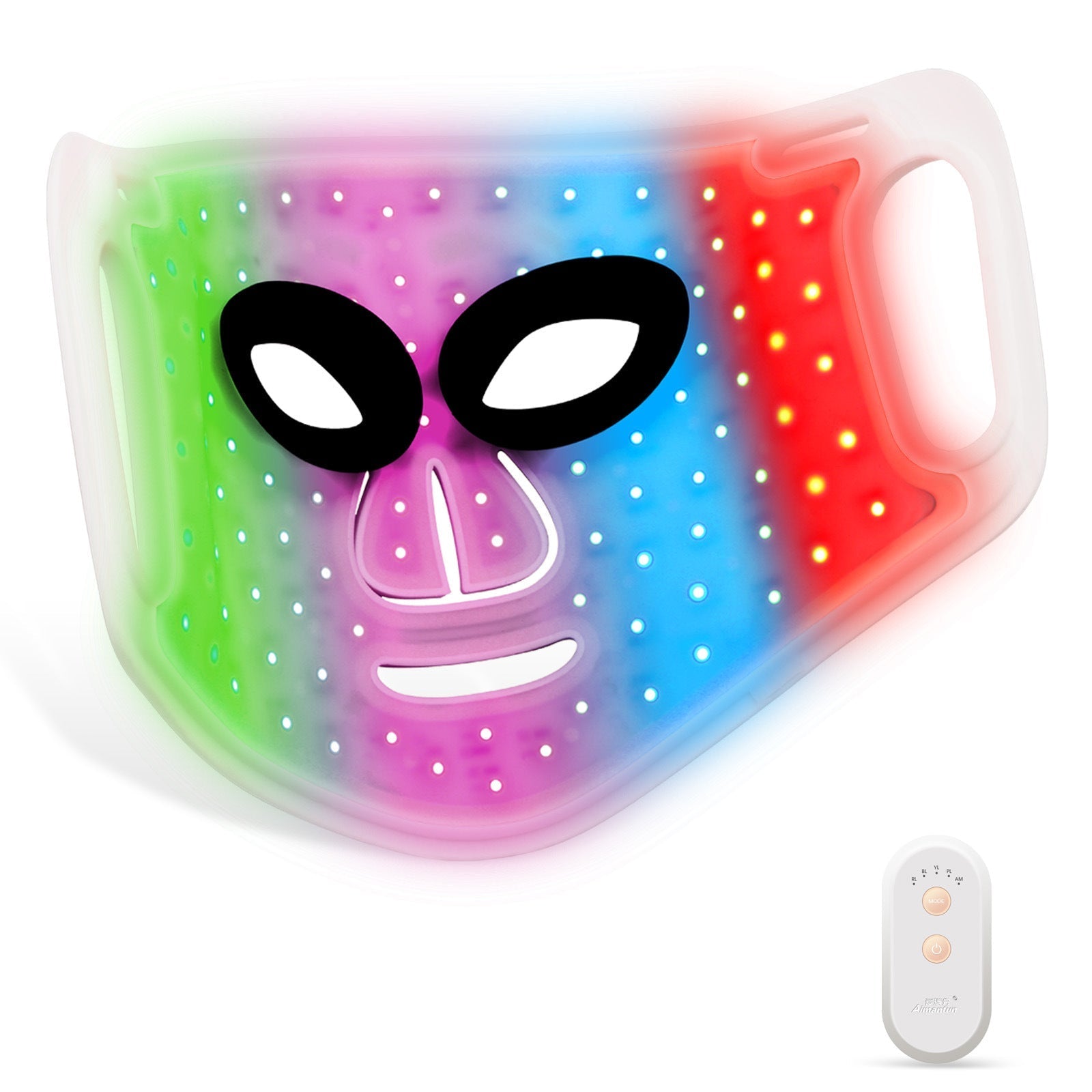 LED Light Therapy Mask for Full-Face & Neck Rejuvenation with 7-Color Skincare