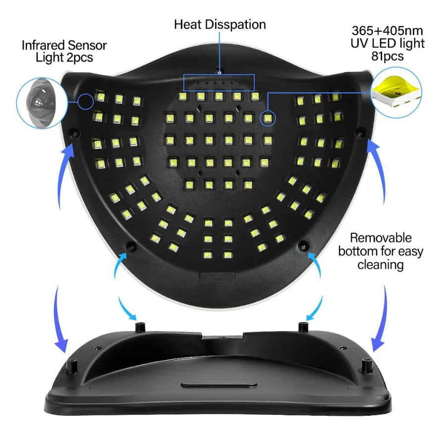 LED UV Nail Lamp Dryer – Auto Sensor & 4 Timer Settings for Gel Polish