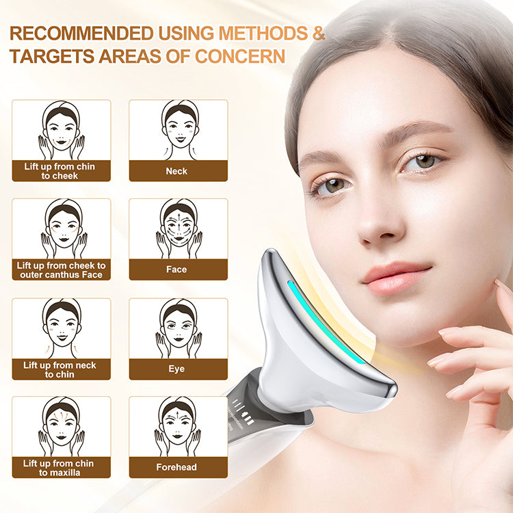 LED Neck & Face Lifting Massager for Wrinkles, Firmness & Rejuvenation