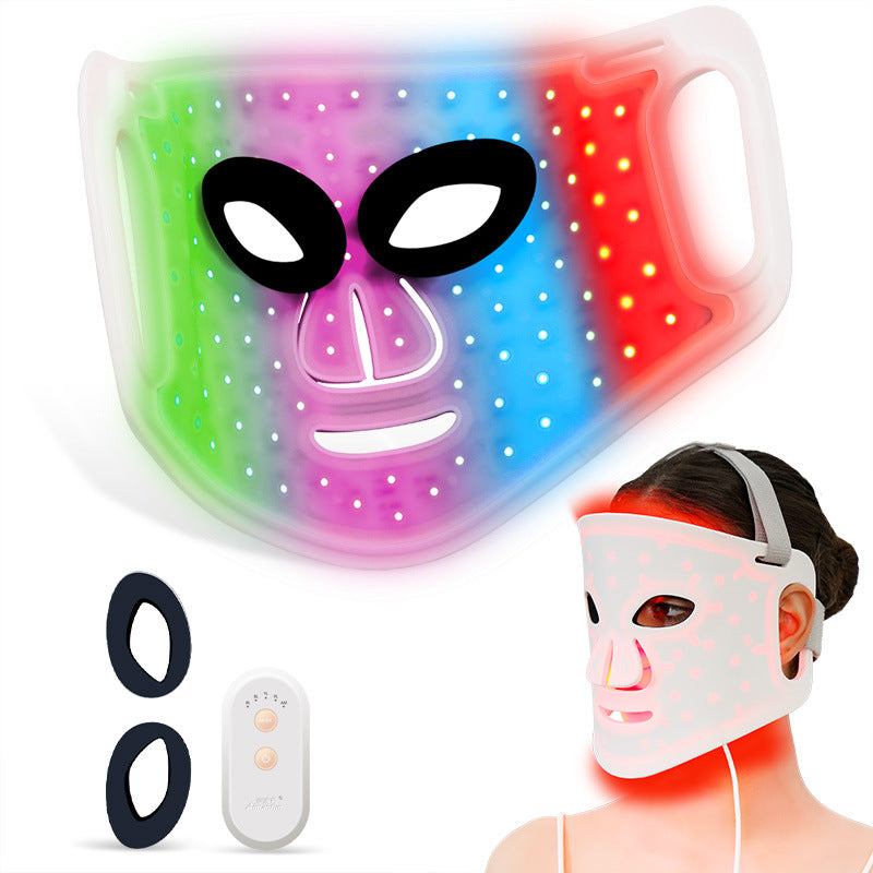 LED Light Therapy Mask for Full-Face & Neck Rejuvenation with 7-Color Skincare