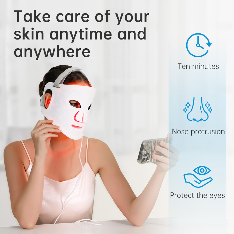 LED Light Therapy Mask for Full-Face & Neck Rejuvenation with 7-Color Skincare