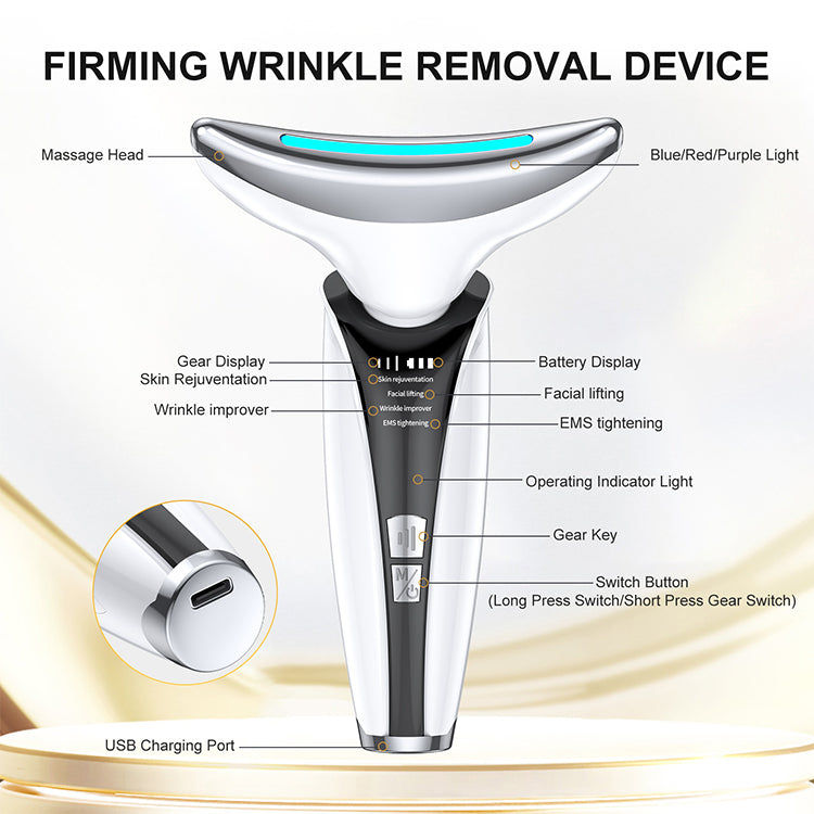 LED Neck & Face Lifting Massager for Wrinkles, Firmness & Rejuvenation