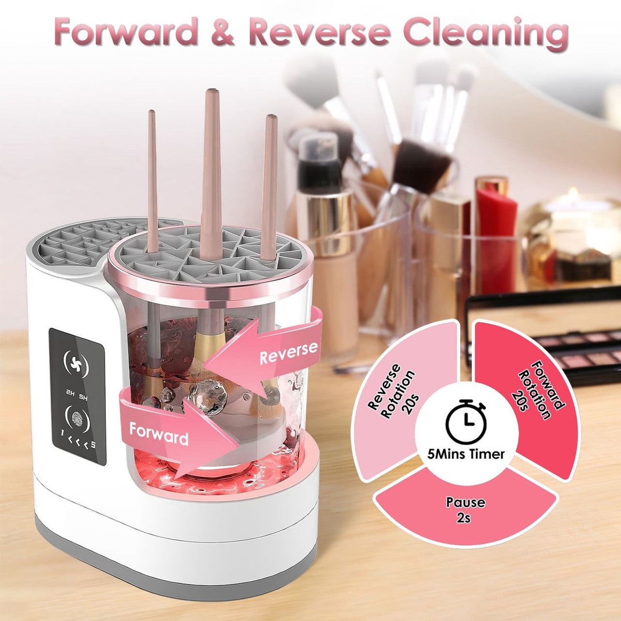 3-in-1 Electric Makeup Brush Cleaner & Dryer – Automatic, USB Rechargeable
