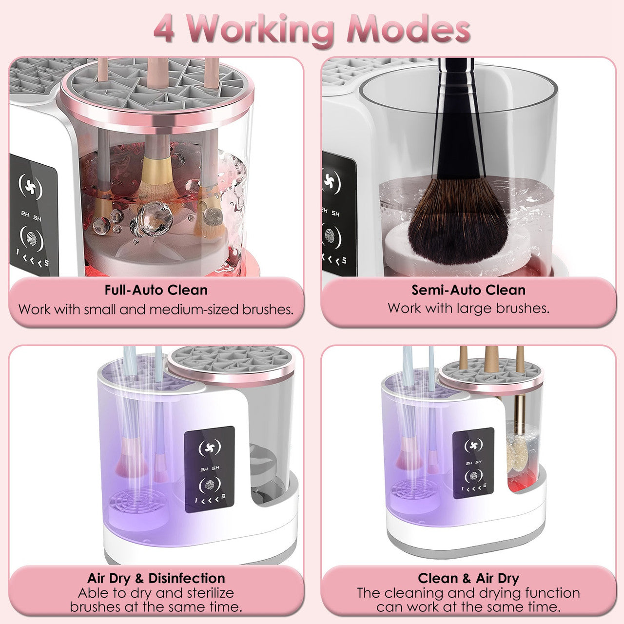 3-in-1 Electric Makeup Brush Cleaner & Dryer – Automatic, USB Rechargeable