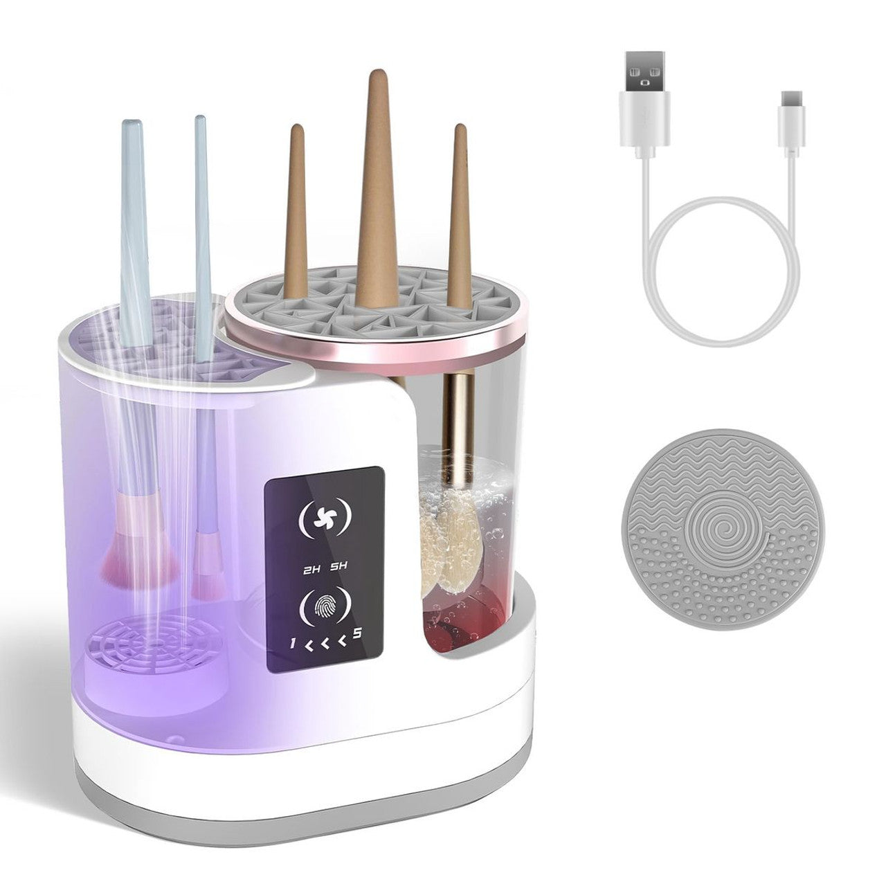 3-in-1 Electric Makeup Brush Cleaner & Dryer – Automatic, USB Rechargeable