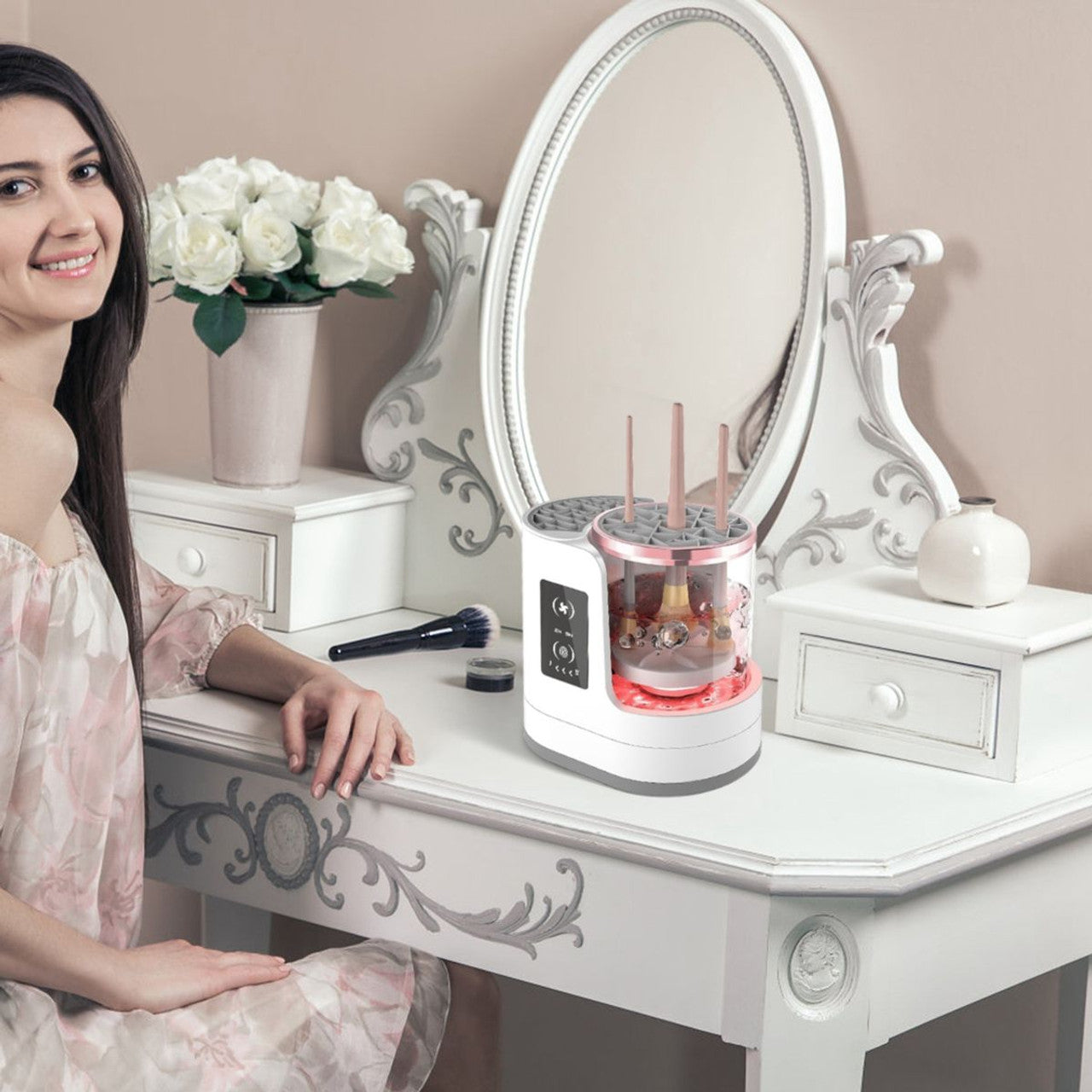 3-in-1 Electric Makeup Brush Cleaner & Dryer – Automatic, USB Rechargeable