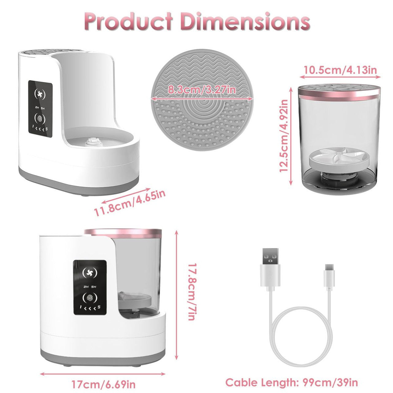 3-in-1 Electric Makeup Brush Cleaner & Dryer – Automatic, USB Rechargeable