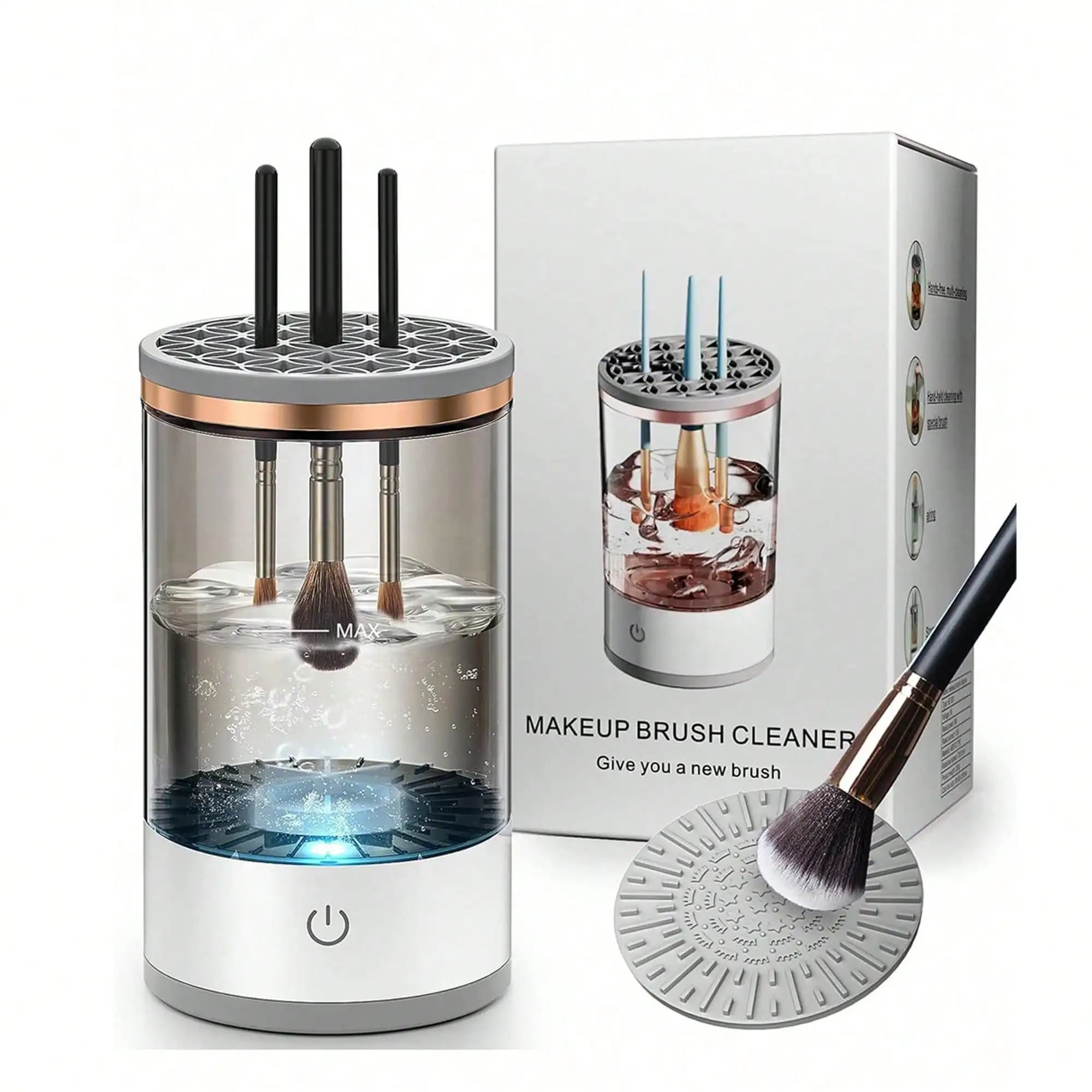 Electric Makeup Brush Cleaner Machine – Automatic Spinner for Brushes & Sponges