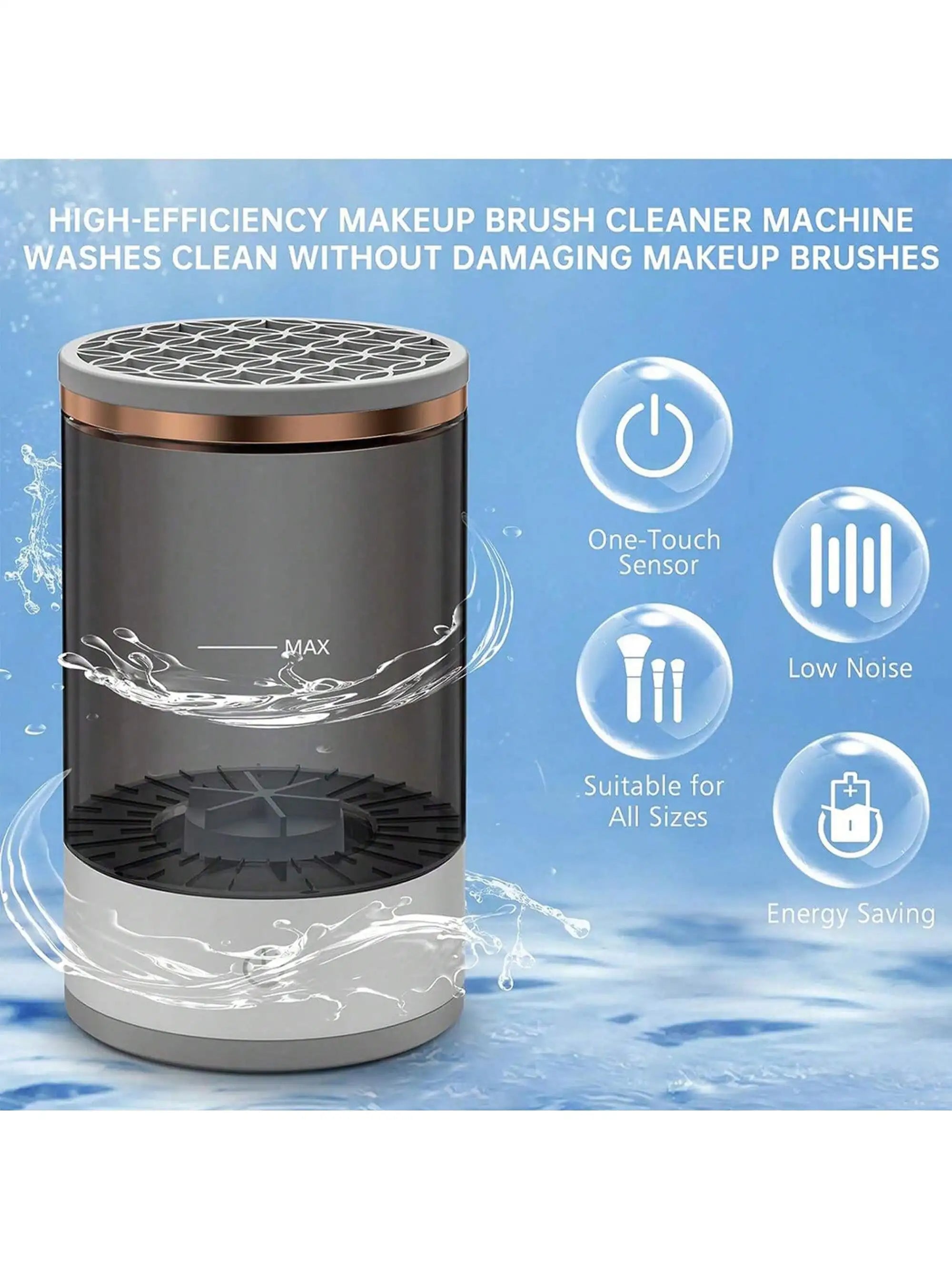 Electric Makeup Brush Cleaner Machine – Automatic Spinner for Brushes & Sponges