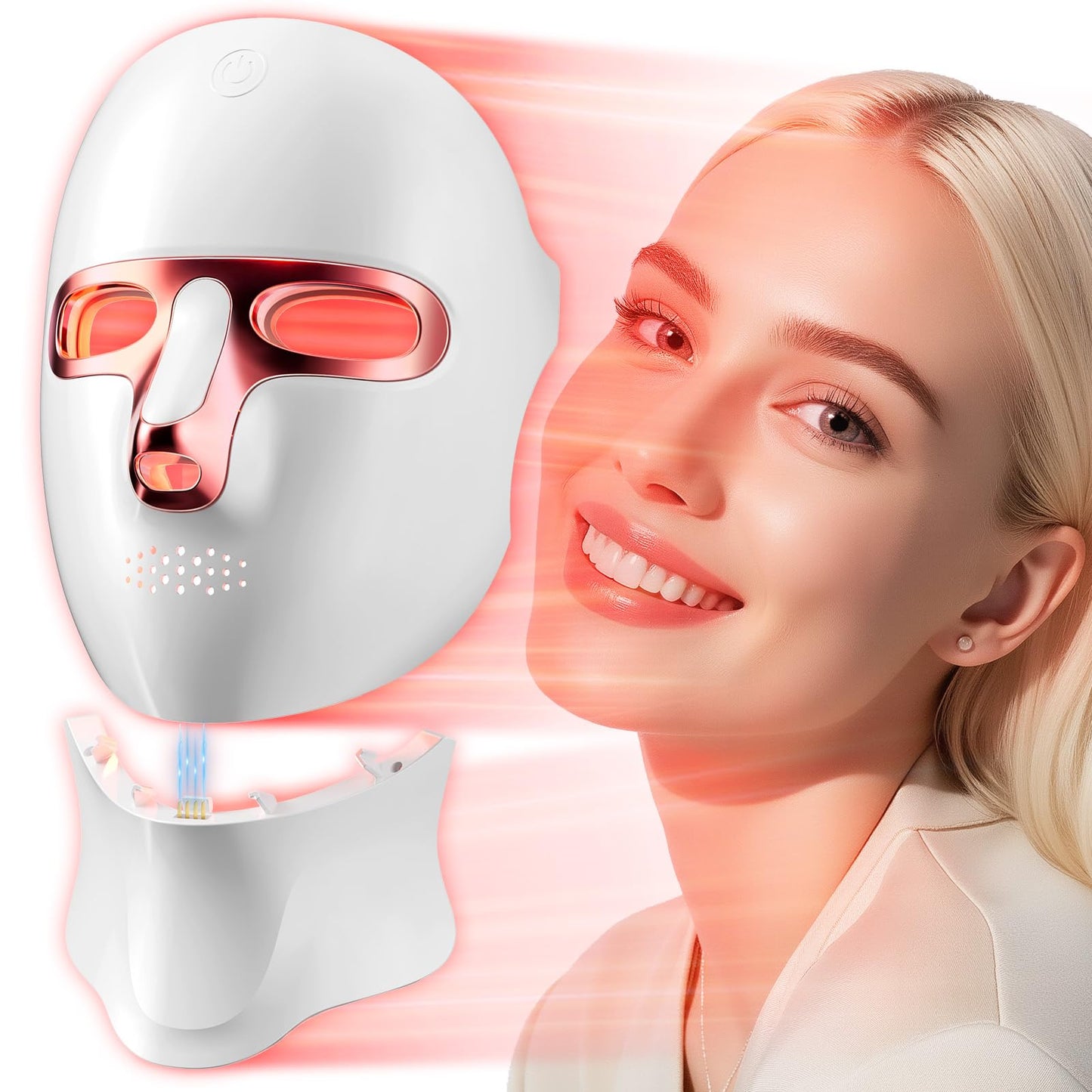 7-Color LED Light Therapy Face Mask – Red & Blue Light, Cordless & Rechargeable