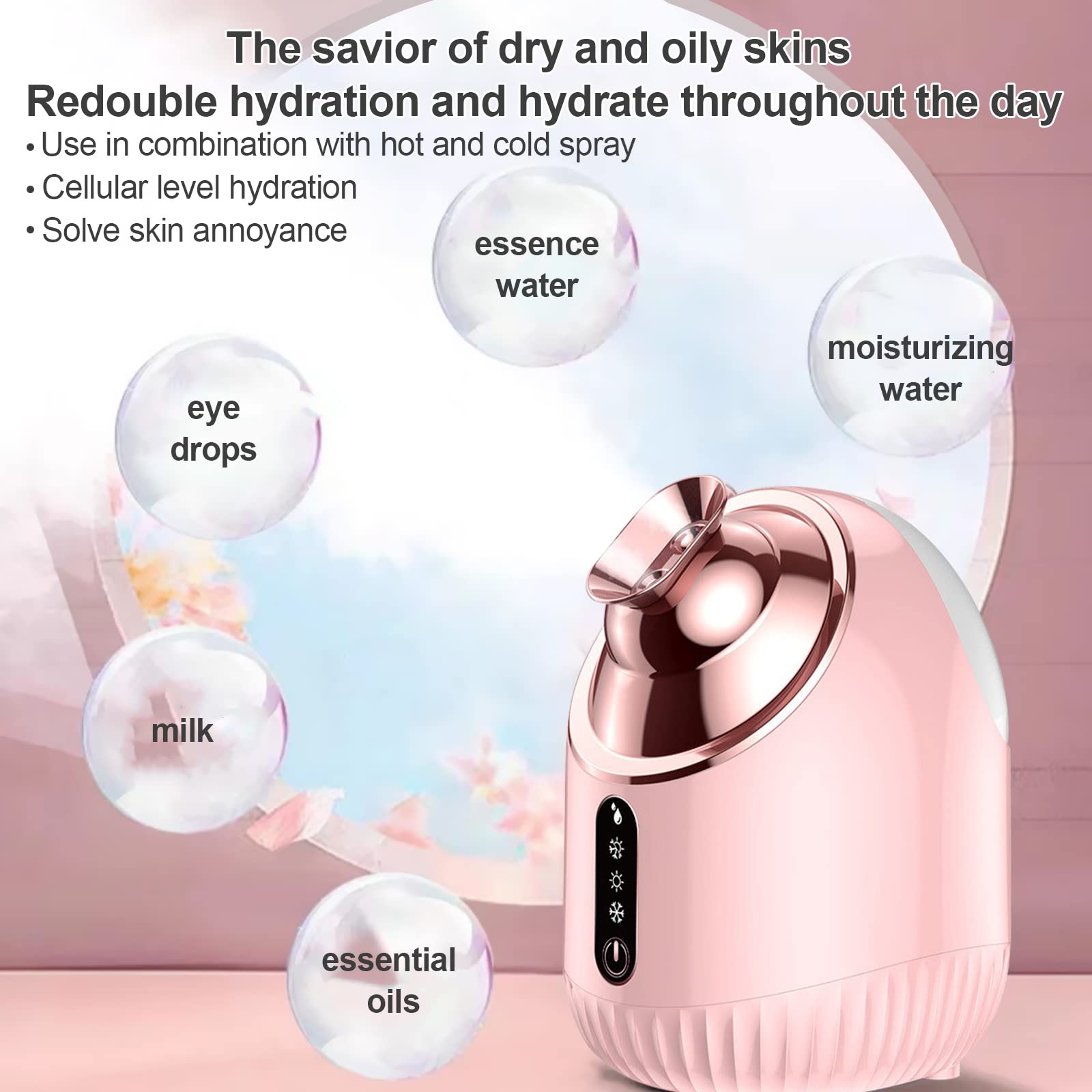 Nano Ionic Facial Steamer – Hot & Cold Mist with 240ml Tank for Deep Cleansing & Hydration