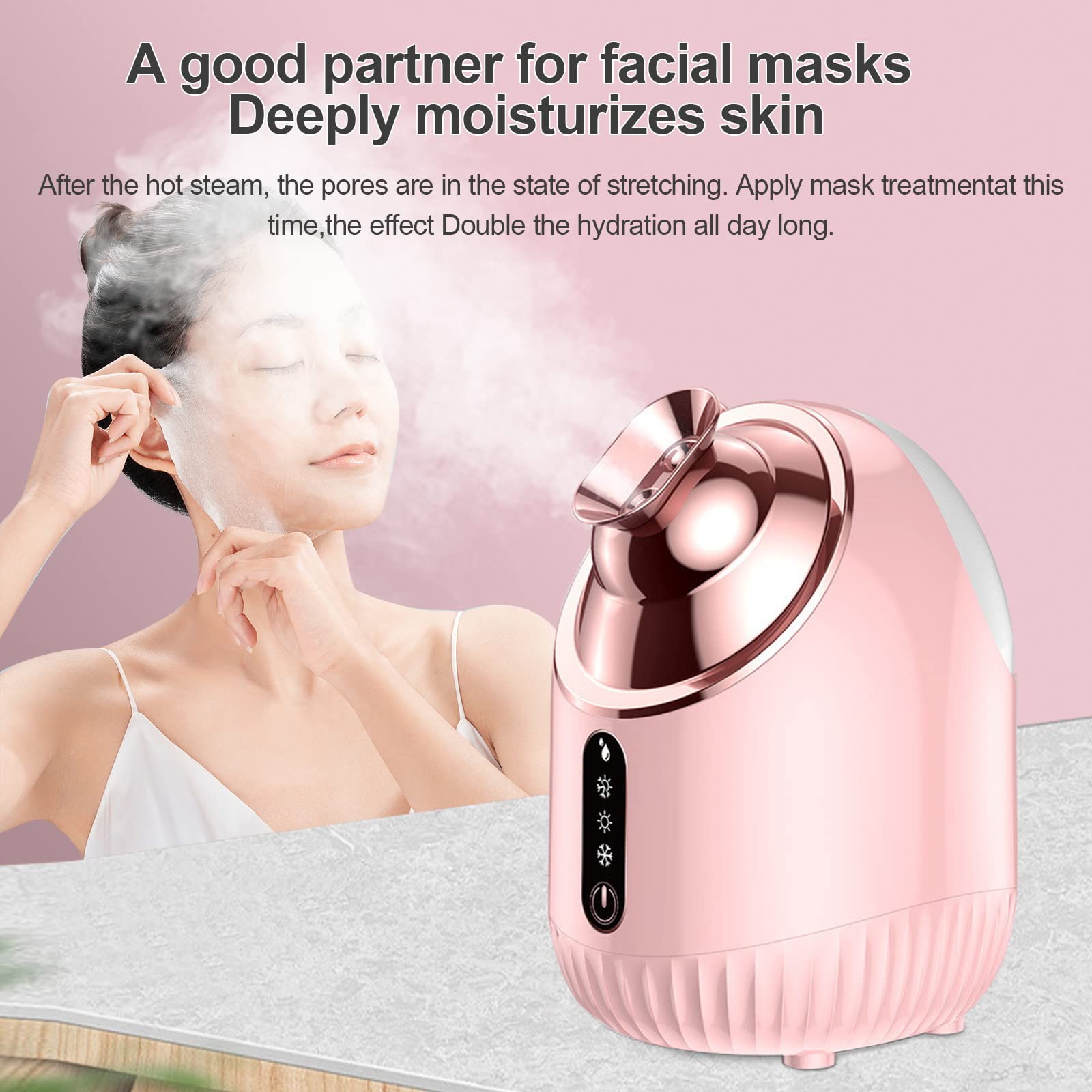 Nano Ionic Facial Steamer – Hot & Cold Mist with 240ml Tank for Deep Cleansing & Hydration