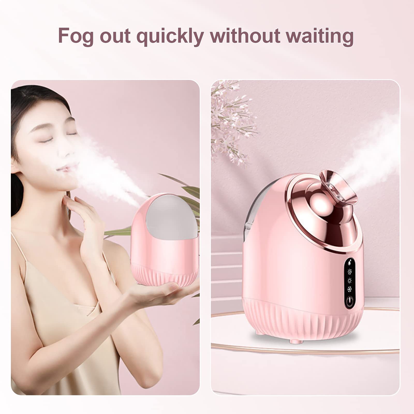 Nano Ionic Facial Steamer – Hot & Cold Mist with 240ml Tank for Deep Cleansing & Hydration