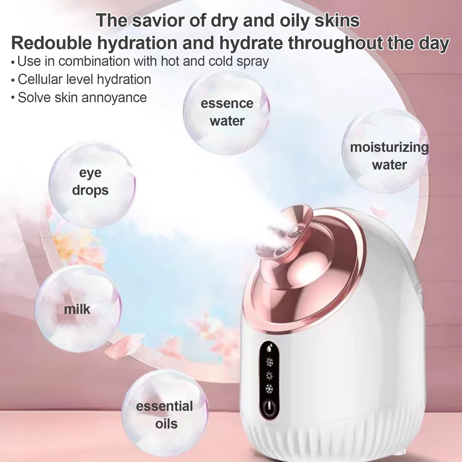 Nano Ionic Facial Steamer – Hot & Cold Mist with 240ml Tank for Deep Cleansing & Hydration