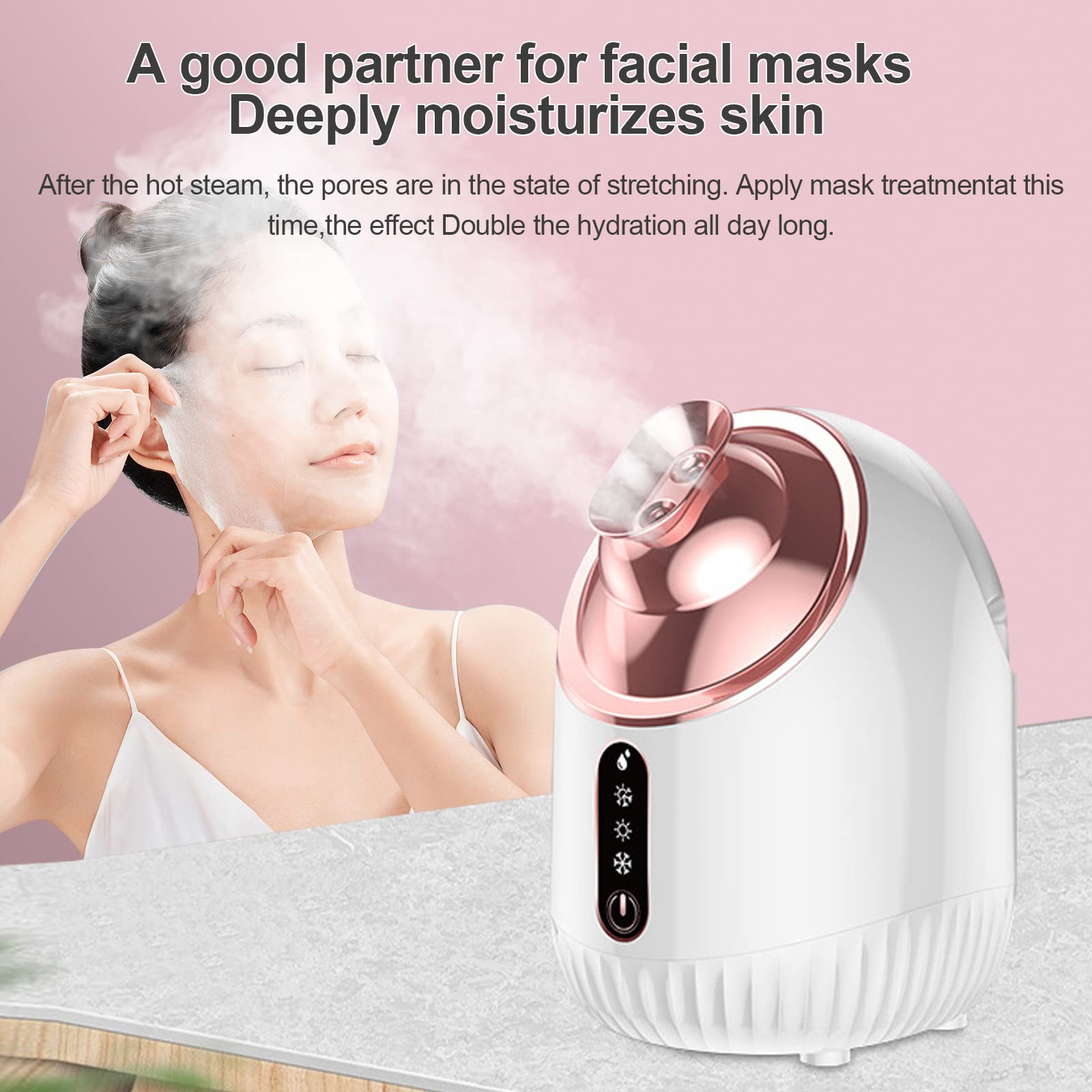 Nano Ionic Facial Steamer – Hot & Cold Mist with 240ml Tank for Deep Cleansing & Hydration