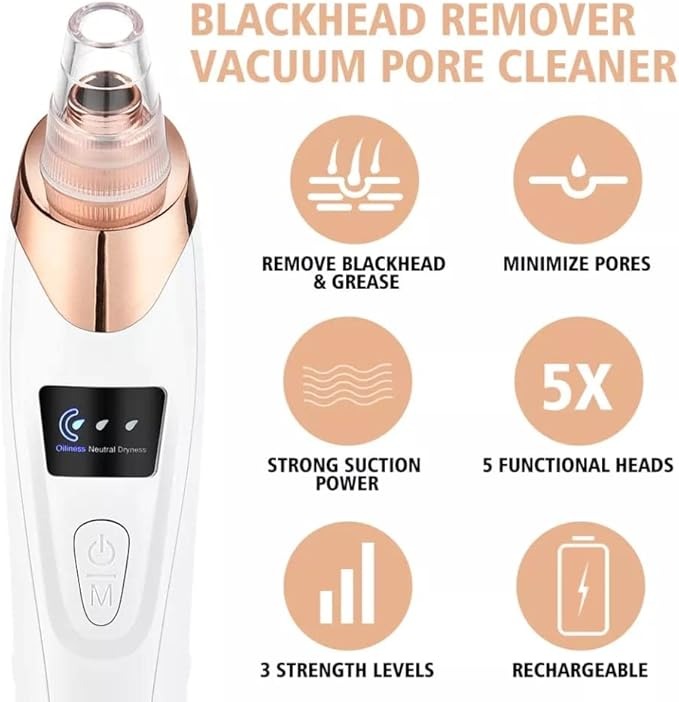 Electric Blackhead Remover Vacuum – Pore Cleaner & Acne Extractor Tool