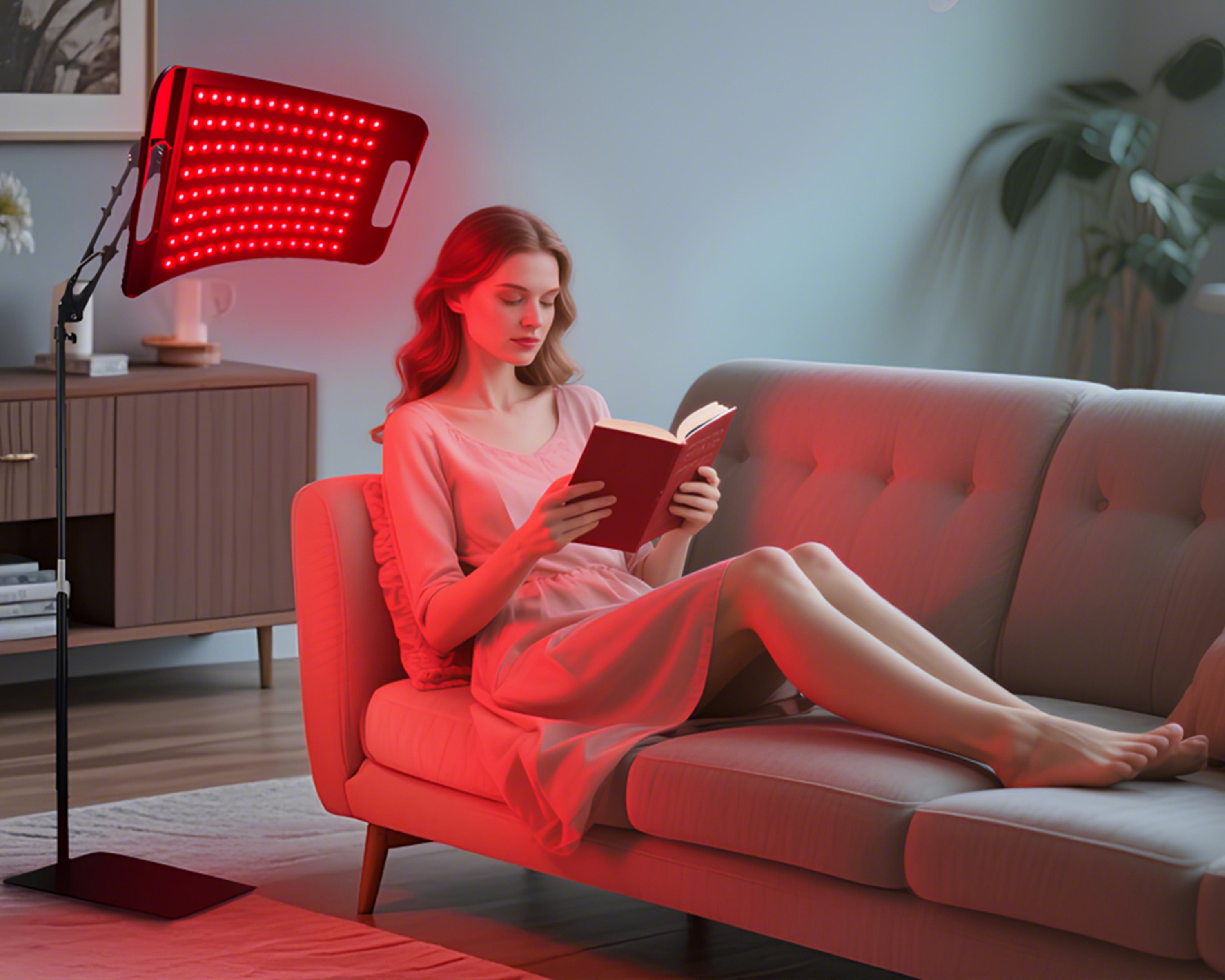 Red & Infrared Light Therapy Panel with Adjustable Stand