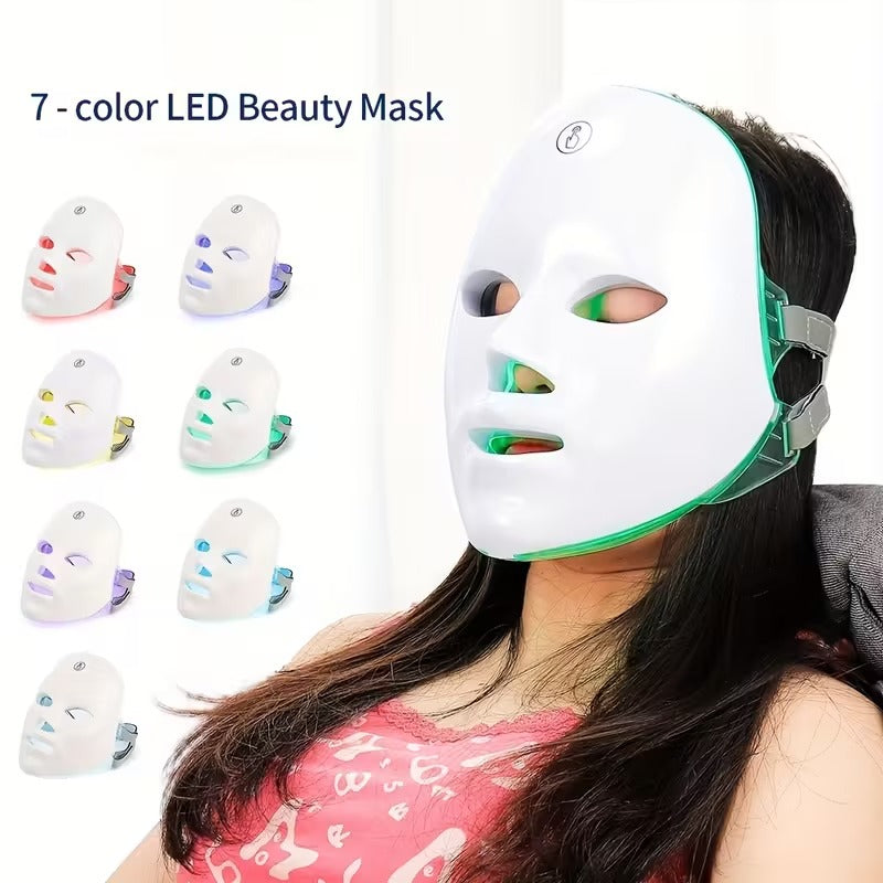 7-Color LED Light Therapy Facial Device – USB Powered At-Home Skin Care Tool