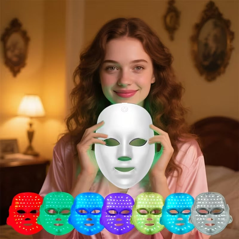 7-Color LED Light Therapy Facial Device – USB Powered At-Home Skin Care Tool
