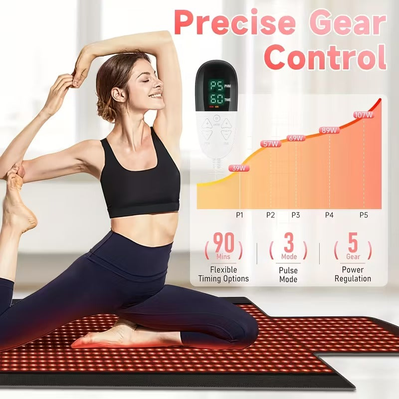 Red Light Therapy Mat 1370 LEDs – Full Body Infrared Pain Relief Pad