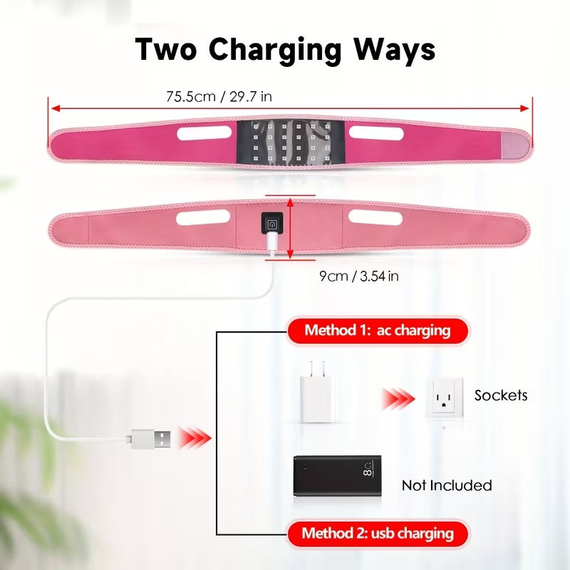FDA-Cleared 660nm/850nm Dual-Band Red Light Therapy Belt, USB Powered