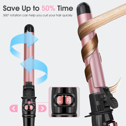 Automatic Rotating Curling Iron – Dual Direction & LED Display
