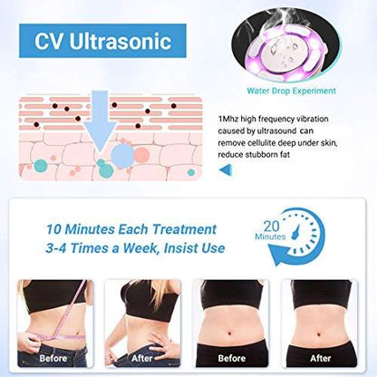 Face Skin Care Machine - 8-in-1 Ultrasonic Cavitation & RF Slimming Device