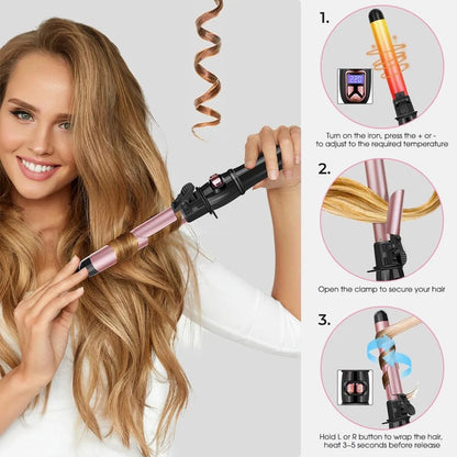 Automatic Rotating Curling Iron – Dual Direction & LED Display