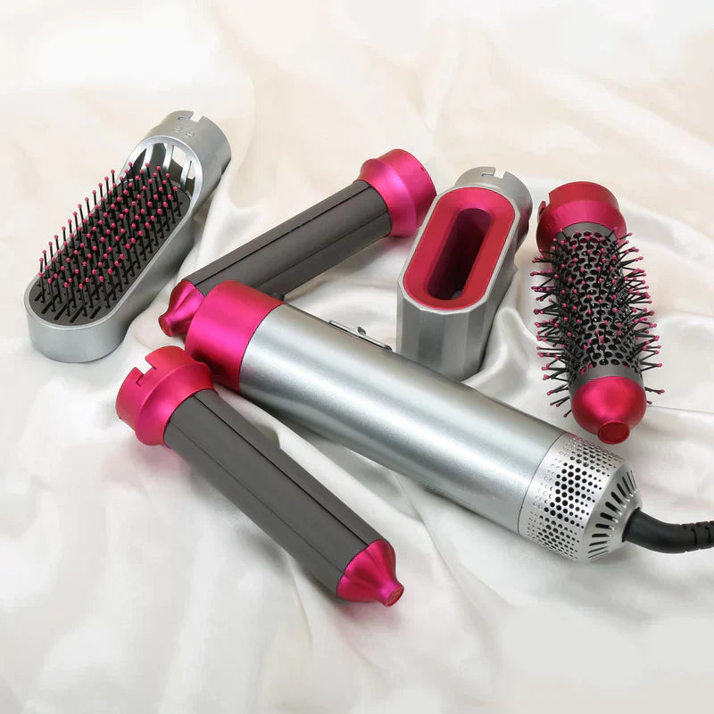 Professional 5-in-1 Hair Styler with Hot Brush & Dryer | All-in-One Solution