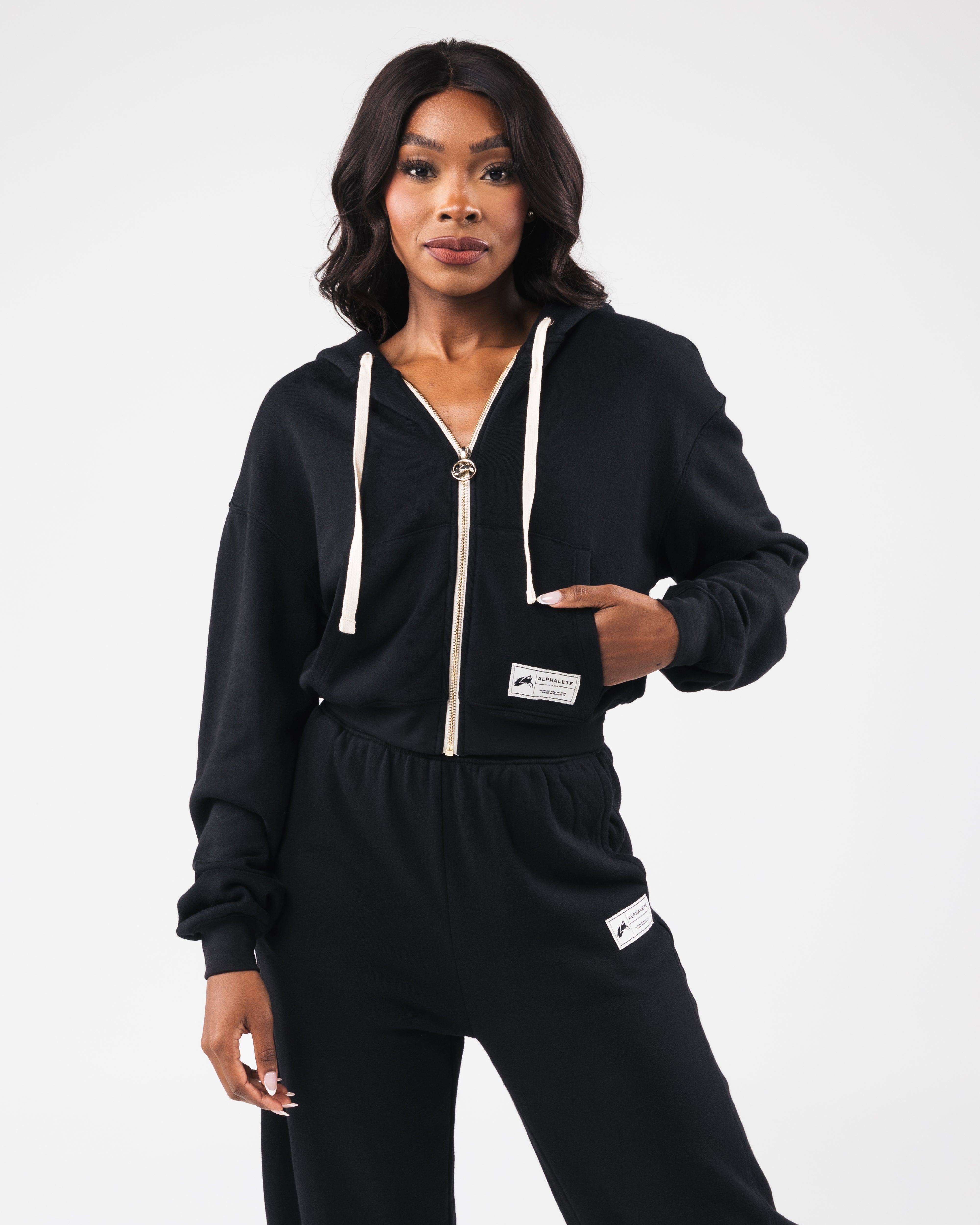 Black Fleece Zip Jacket – Charmelio
