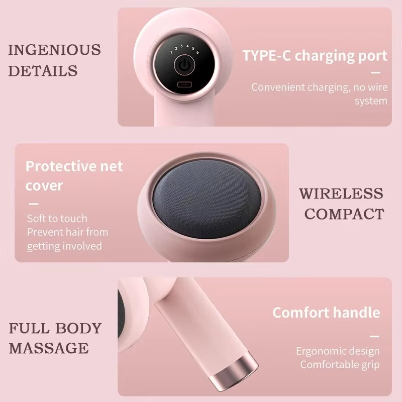 Handheld Wireless Fat Pushing & Body Sculpting Massager with 5 Heads