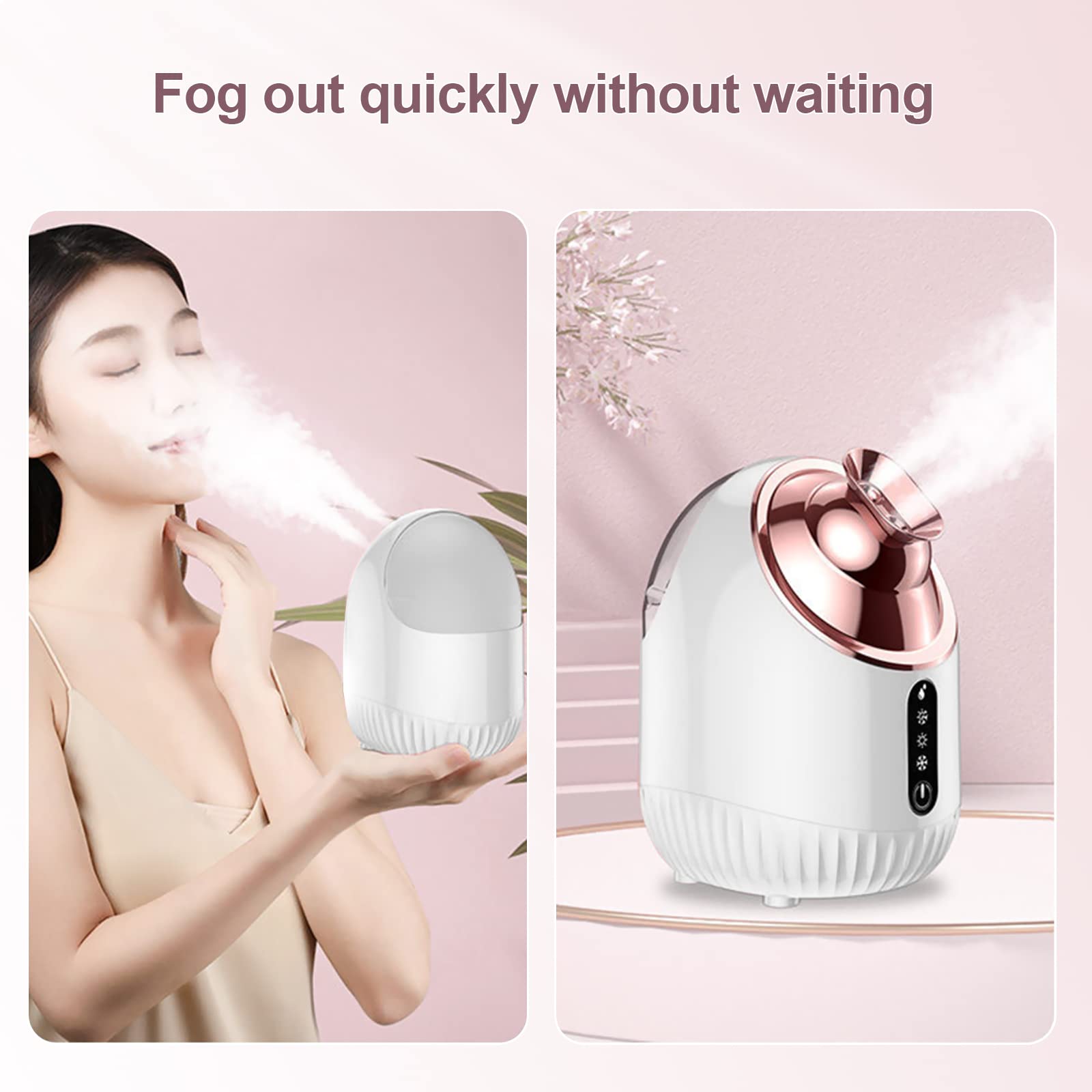 Nano Ionic Facial Steamer – Hot & Cold Mist with 240ml Tank for Deep Cleansing & Hydration