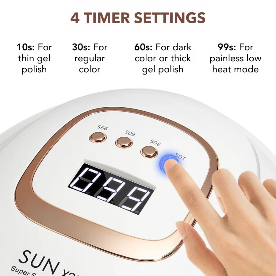 LED UV Nail Lamp Dryer – Auto Sensor & 4 Timer Settings for Gel Polish