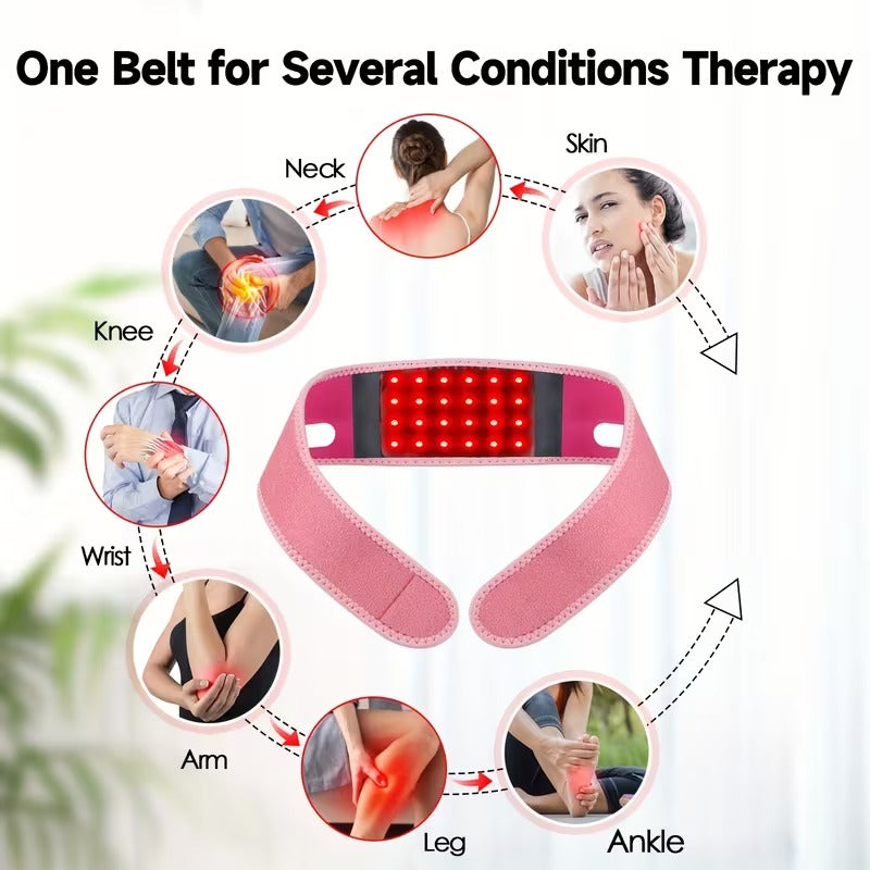 FDA-Cleared 660nm/850nm Dual-Band Red Light Therapy Belt, USB Powered